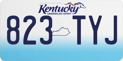 KY license plate 823TYJ