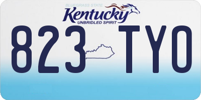 KY license plate 823TYO
