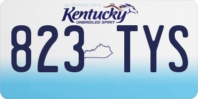 KY license plate 823TYS