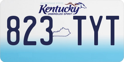 KY license plate 823TYT