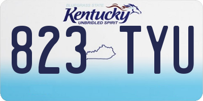 KY license plate 823TYU