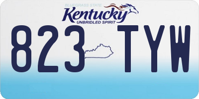 KY license plate 823TYW