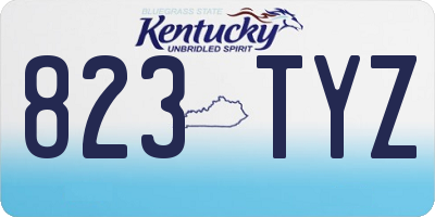 KY license plate 823TYZ