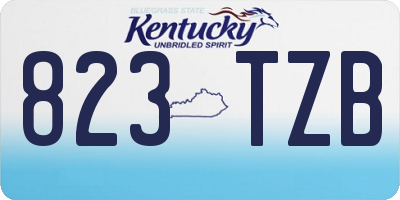 KY license plate 823TZB