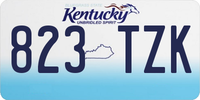 KY license plate 823TZK