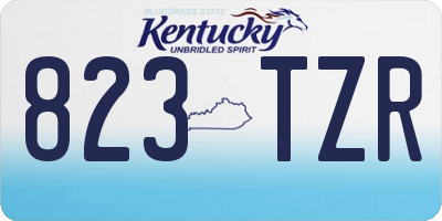 KY license plate 823TZR