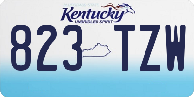 KY license plate 823TZW