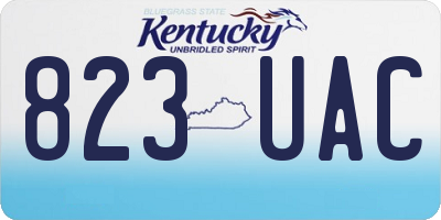 KY license plate 823UAC