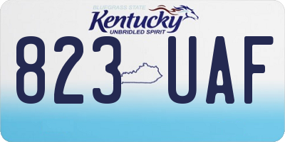 KY license plate 823UAF