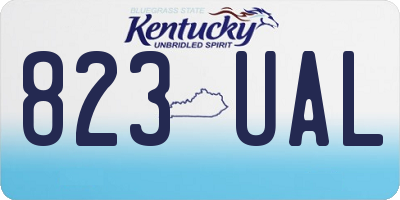 KY license plate 823UAL