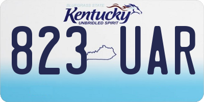 KY license plate 823UAR