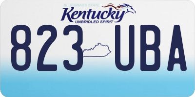 KY license plate 823UBA