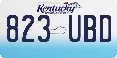 KY license plate 823UBD