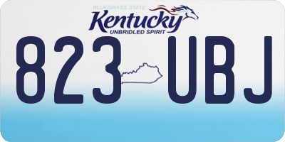 KY license plate 823UBJ