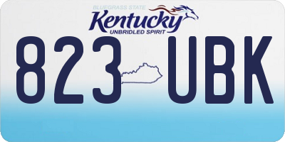 KY license plate 823UBK