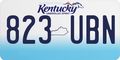 KY license plate 823UBN