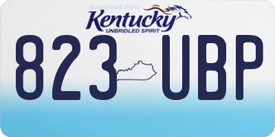 KY license plate 823UBP