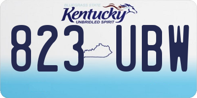 KY license plate 823UBW