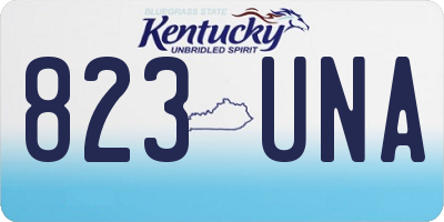 KY license plate 823UNA