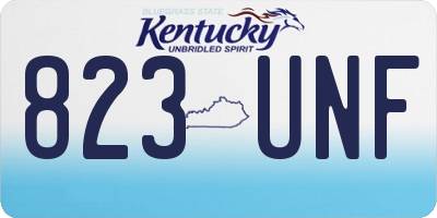 KY license plate 823UNF