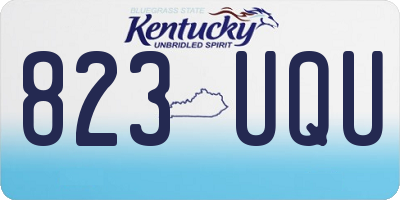 KY license plate 823UQU