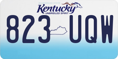 KY license plate 823UQW