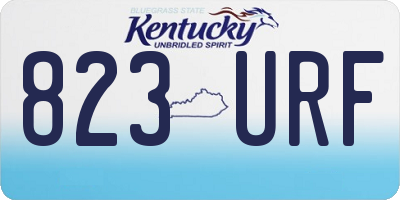 KY license plate 823URF