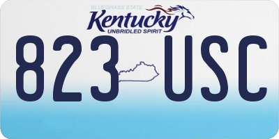KY license plate 823USC