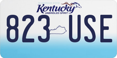 KY license plate 823USE
