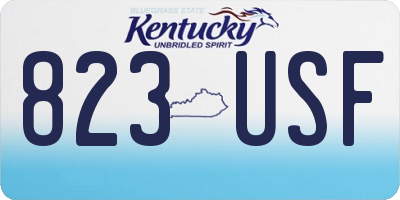 KY license plate 823USF