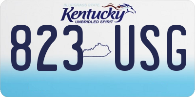 KY license plate 823USG
