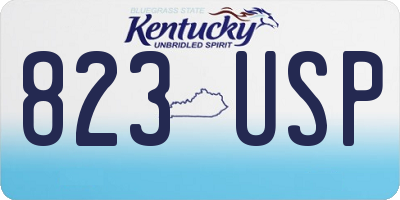 KY license plate 823USP