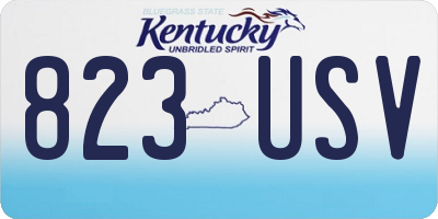 KY license plate 823USV