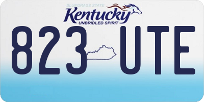 KY license plate 823UTE