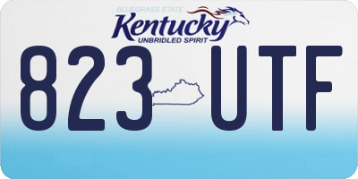KY license plate 823UTF