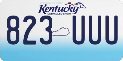 KY license plate 823UUU