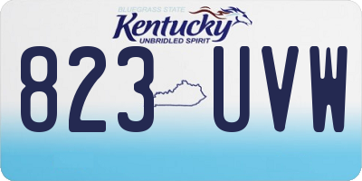 KY license plate 823UVW