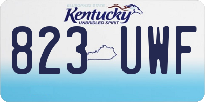 KY license plate 823UWF