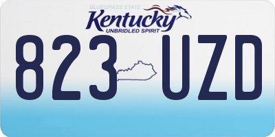 KY license plate 823UZD