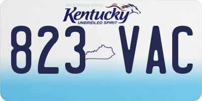 KY license plate 823VAC