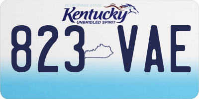 KY license plate 823VAE