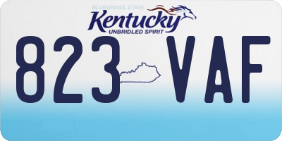 KY license plate 823VAF