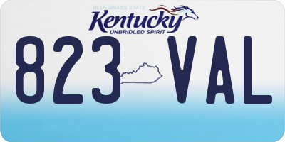 KY license plate 823VAL