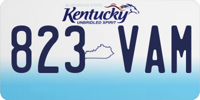 KY license plate 823VAM
