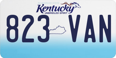 KY license plate 823VAN