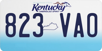 KY license plate 823VAO