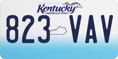 KY license plate 823VAV