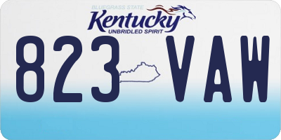 KY license plate 823VAW