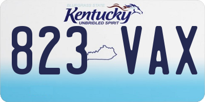 KY license plate 823VAX