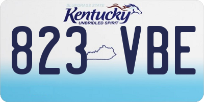 KY license plate 823VBE